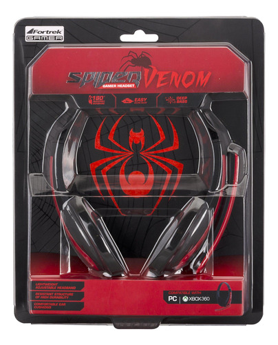 Fone Headset Gamer Spider Venom Pc/xbox 360 Shs701 Fortrek
