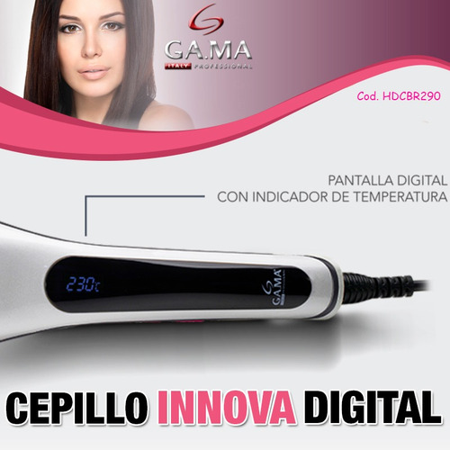 Imagen 4 de 6 de Cepillo Alisador Gama Innova Digital Electrico Peine Cabello