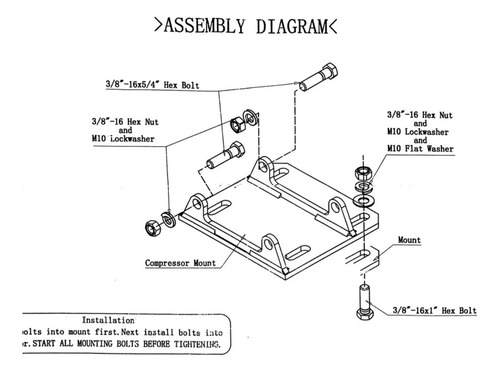 Bracket Base Soporte Compresor 508 5h14