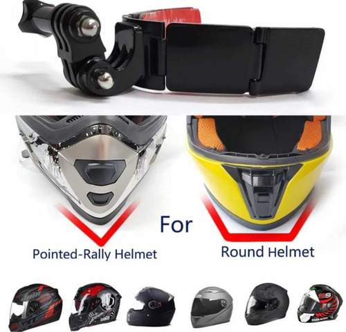 Novo Suporte 3m Para Queixeira De Capacete Para Gopro Sjcam