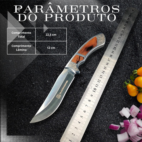 Faca Pequena Madeira Tática Aço Inox Super Afiada