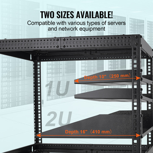 Vevor 2 Estantes Para Rack De Servidor De 1u De 10 /254 Mm