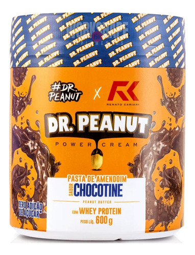 Dr. Peanut Pasta Com Melhor Sabor Do 600g Com Whey Sabor Chocotine
