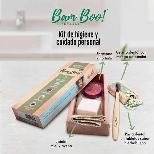 Imagen 4 de 9 de Kit De Higiene Natural Y Limpieza Personal Bam Boo!
