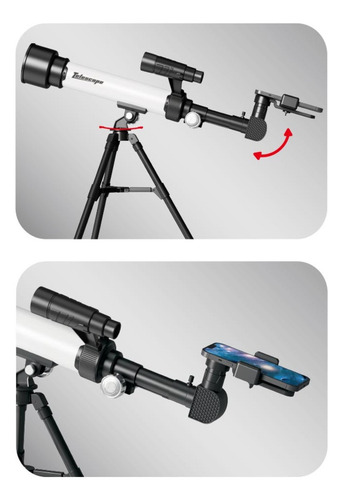 Telescopio Luneta Infantil Astronômico Tripe 360º Ocular 60x