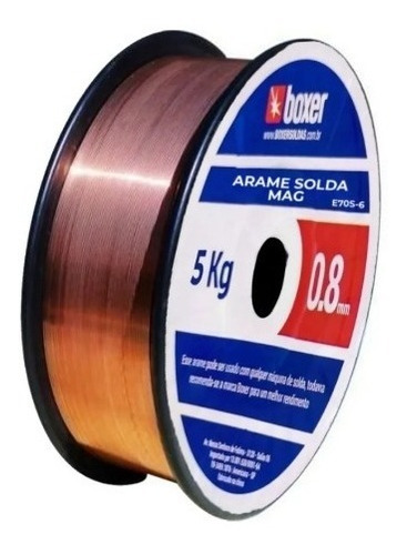 Arame Mig 0,8mm 5kg E70s-6 Boxer P/ De Solda Uso Com Gás