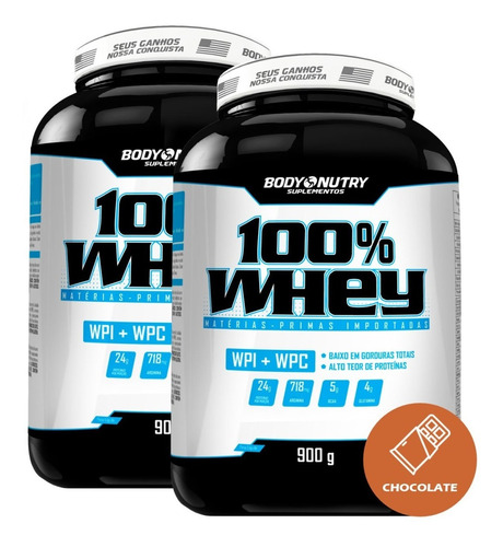 2x 100% Whey Concentrado E Isolado 900g Importado