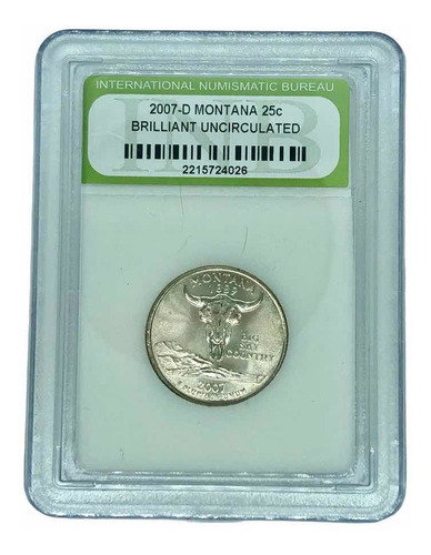 Moneda Estados Unidos 25 Centavos Montana 2007-d Brillante