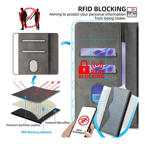 Funda Tipo Cartera Para La Serie Zte, Funda Tipo Libro De Piel Sintética Con Tapa Para Tarjetas Y Funda Delgada Con Función Atril