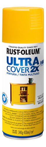 Pintura Aerosol Ultra Cover Colores 340 Ml Rust Oleum Rex Color Amarillo Oro Brillante