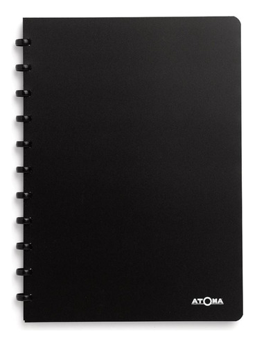 Caderno De Discos Atoma Poly A4 Preto Quadriculado