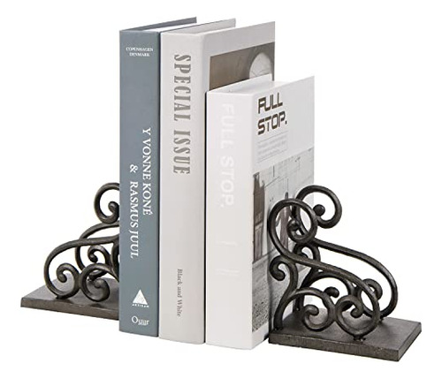 Heavy Cast Iron Metal Bookends For Shelves With Vintage...