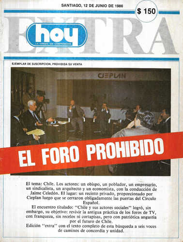 Revista Hoy / 12 Junio 1986 / El Foro Prohibido