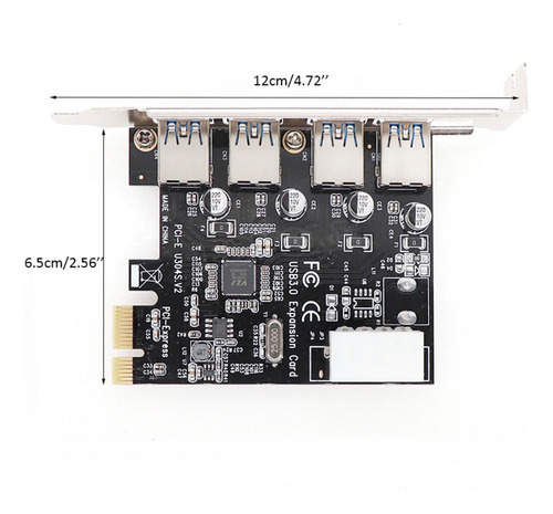 Tarjeta De Expansión Pci-e A Usb 3.0 De 4 Puertos