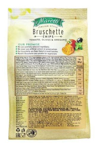 Imagem 2 de 2 de 5x Bruschetta Maretti Tomato, Olive E Orégano 85g