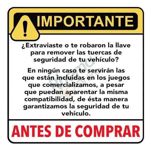 Birlos Tuercas Seguridad Ford F-150 Mod. 2015 Y Posteriores Birlos Tuercas Seguridad Ford F-150 Mod. 2015 Y Posteriores