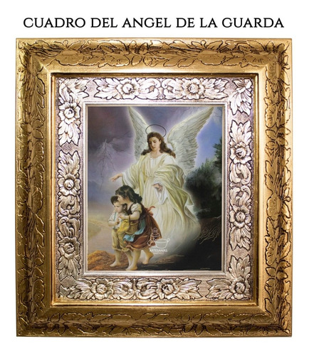 Cuadro Angel De La Guarda 45x40 Cm A0904