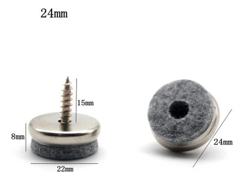 24 Cojines Atornillables Para Silla Deslizante De 24 Mm