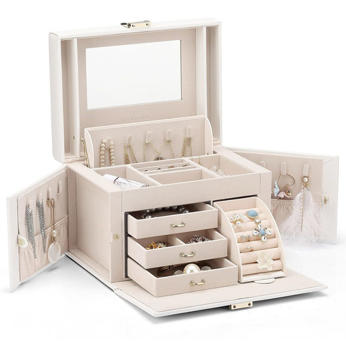 Caja Organizadora De Joyas Para Mujer, Caja De Almacena...