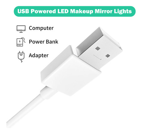 Cadena De Lámparas Para Baño, Tocador, 42 Led, Tira De Espej
