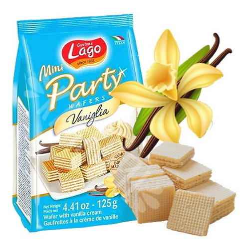 Biscoitos Wafers Mini Party Vaniglia Gastone Lago - Importad