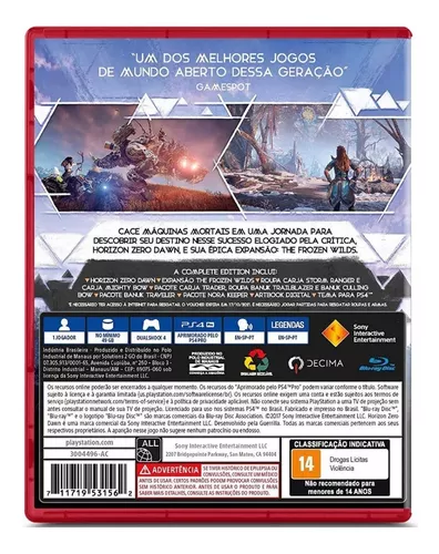 Jogo Horizon Zero Dawn Complete Edition Ps4 Mídia Física