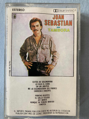 Joan Sebastian  / Con Tambora Cassette Original 1988 Impec