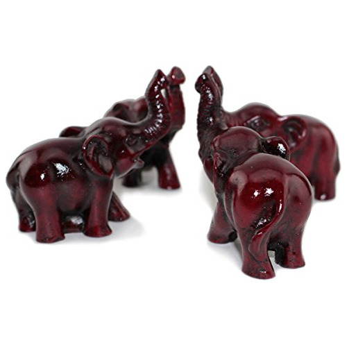 4 Figura Elefante Rojo Feng Shui Suerte Decoracion A1