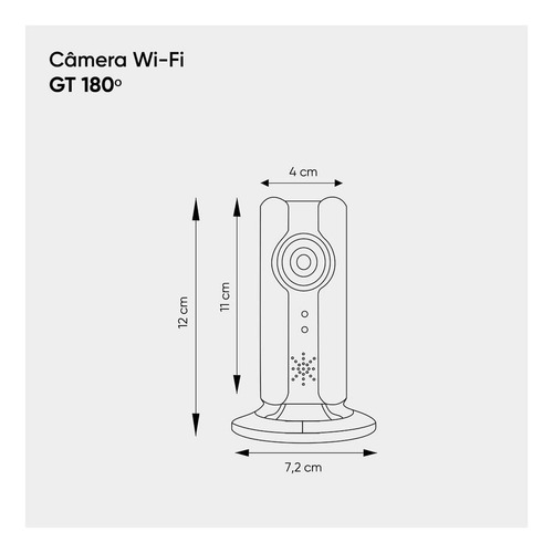 Câmera Wi-fi Hd Gt 180° Fisheye Com Visão Noturna E App | Gt