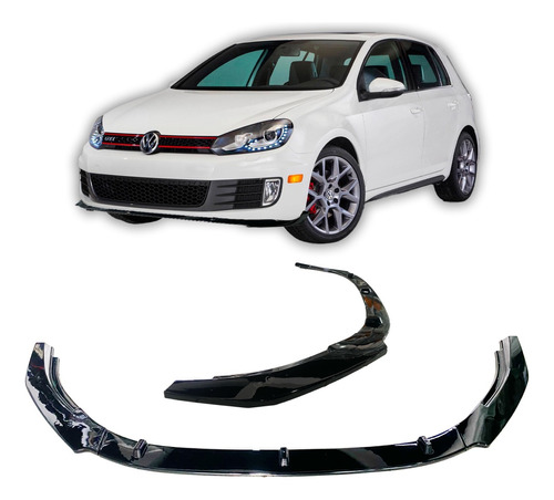 Lip Delantero Golf Mk6 Gti 2011 - 2013 Negro Brillante