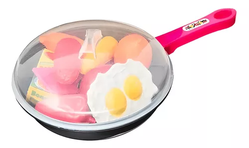 Kit Cozinha Infantil com Frigideira, Ovo e Salsicha - 7 Peças