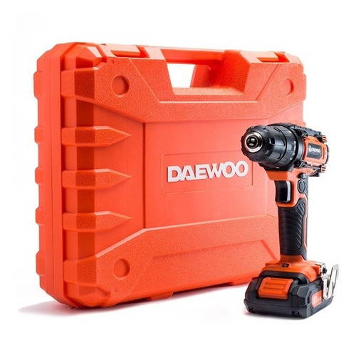 Imagen 8 de 9 de Taladro percutor atornillador inalámbrico de 10mm Daewoo DACD1800V 18V + accesorio con maletín de transporte 220V