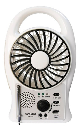 Ventilador Con Linterna Y Radio Fm - Opalux Recargable