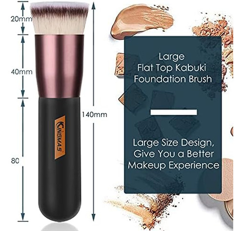 Kingmas Brocha De Base Plana, Brocha De Maquillaje Kabuki Pr