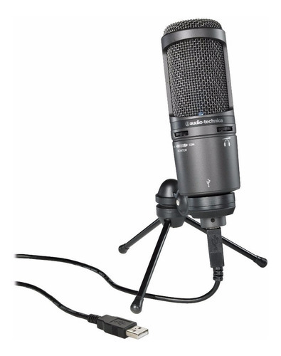 Microfone Condensador Usb Audio Technica At2020usb+ Cardioid Cor Preto