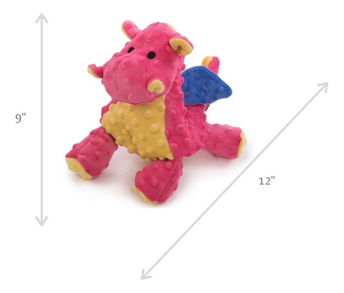 Juguete Para Perros Godog Bubble Plush Dragons Squeaky Chew