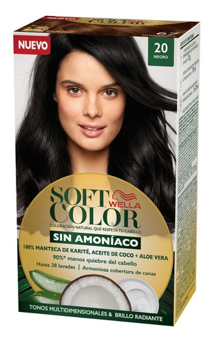 Tintura Wella Sin Amoniaco Kit Soft Color 20 Negro