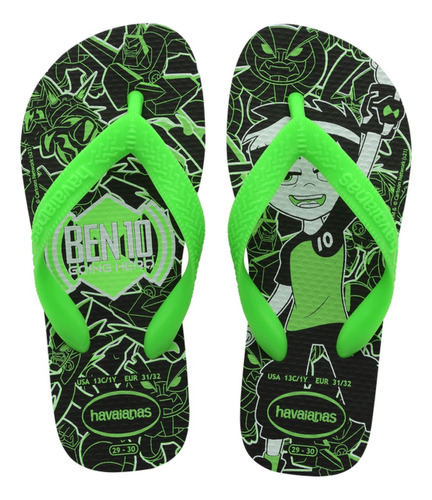 Chinelo Infantil Havaianas Kids Ben 10 Meninos Original Nova