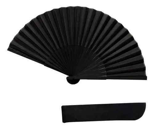 comprar A A 2 Abanicos Plegables De Mano De Seda De Color Negro