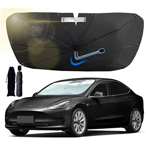 Car Windshield Sun Shade Tesla Model 3, Mejorado Paraso...