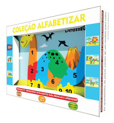 Quebra-cabeça Alfabeto Dinossauro Brinquedo Educativo