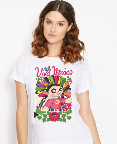 Playeras Dama Adelitas Noche Mexicana Fiestas Patrias Algodo