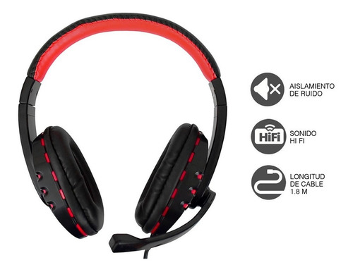 Imagen 2 de 5 de Audifonos Gamer 18-8301 Gaming Control De Volumen Hifi