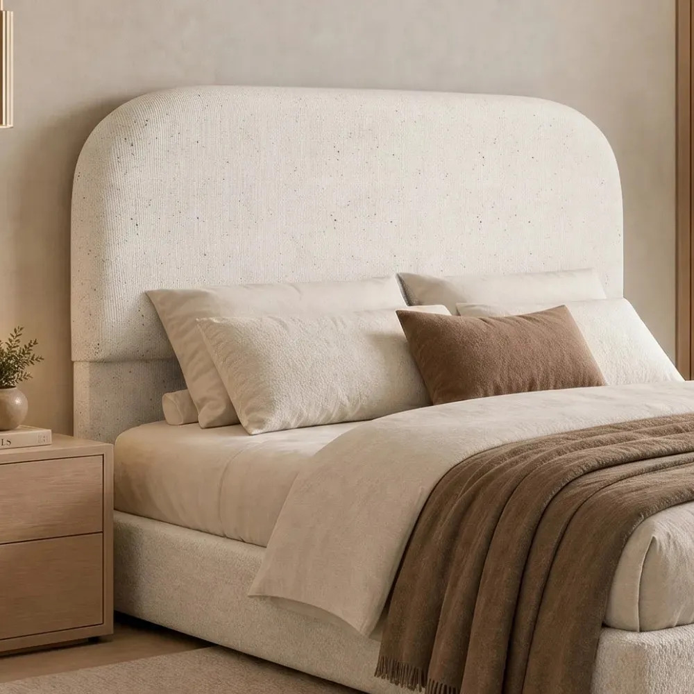 Cabeceira Cama Box Queen ﻿160cm Orgânica Lanna Linho Cru