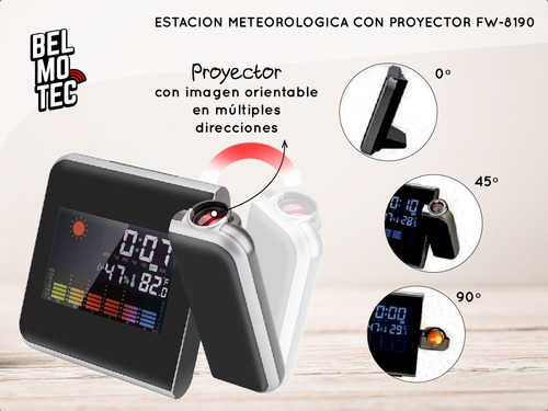 Imagen 7 de 10 de Despertador Digital Reloj Alarma Proyector Luz Despertadores