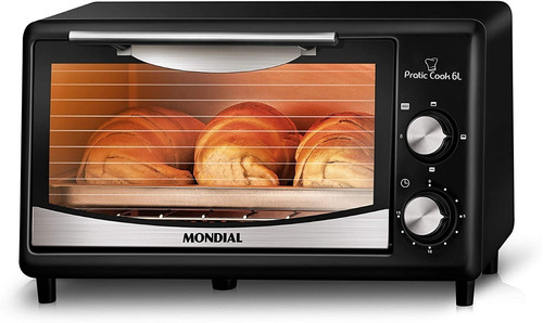 Forno De Bancada Elétrico Mondial Pratic Cook Fr-09 6l Preto/inox 220v