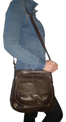 Bolsa Feminina Transversal Topgrife Couro Marrom