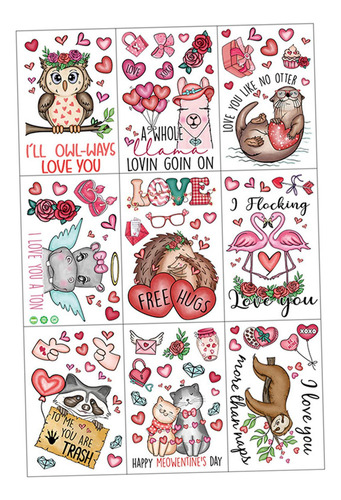 9 Pegatinas Para Ventana Del Día De San Valentín,