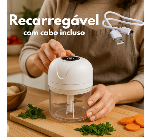 Mini Processador De Alimentos Moedor/moagem Usb Recarregável Verde-claro