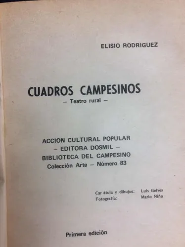 Cuadros Campesinos - Teatro Rural - Biblioteca De Campesino (Usado)